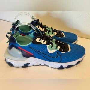 Nike React Vision D/MS/X Blue Aqua Running Shoes Mens Size 13 CD4373-400
